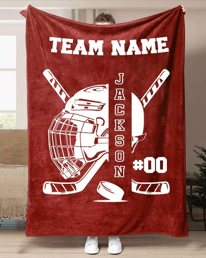 Hockey Player Printed Sport Blanket-moweekender