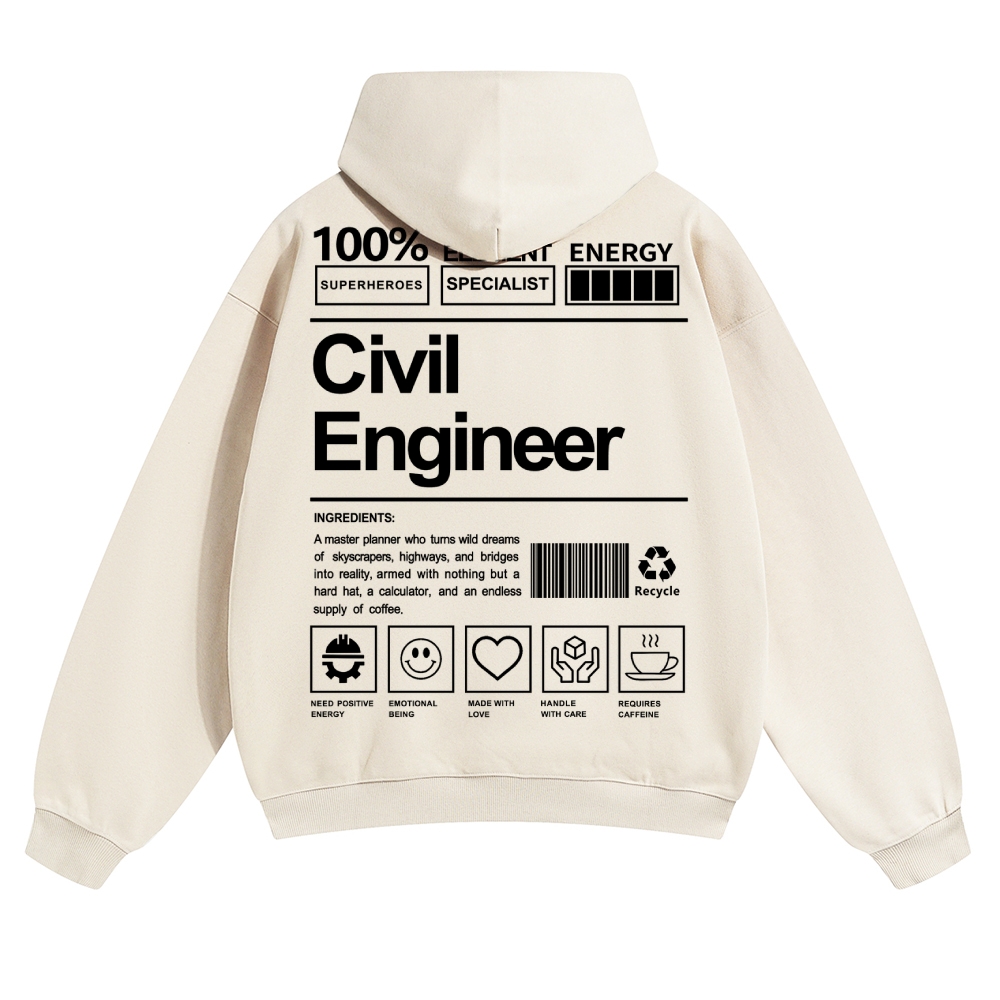 Civil Engineer Unisex Casual Anime Print Hoodie-moweekender