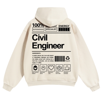 Civil Engineer Unisex Casual Anime Print Hoodie-moweekender