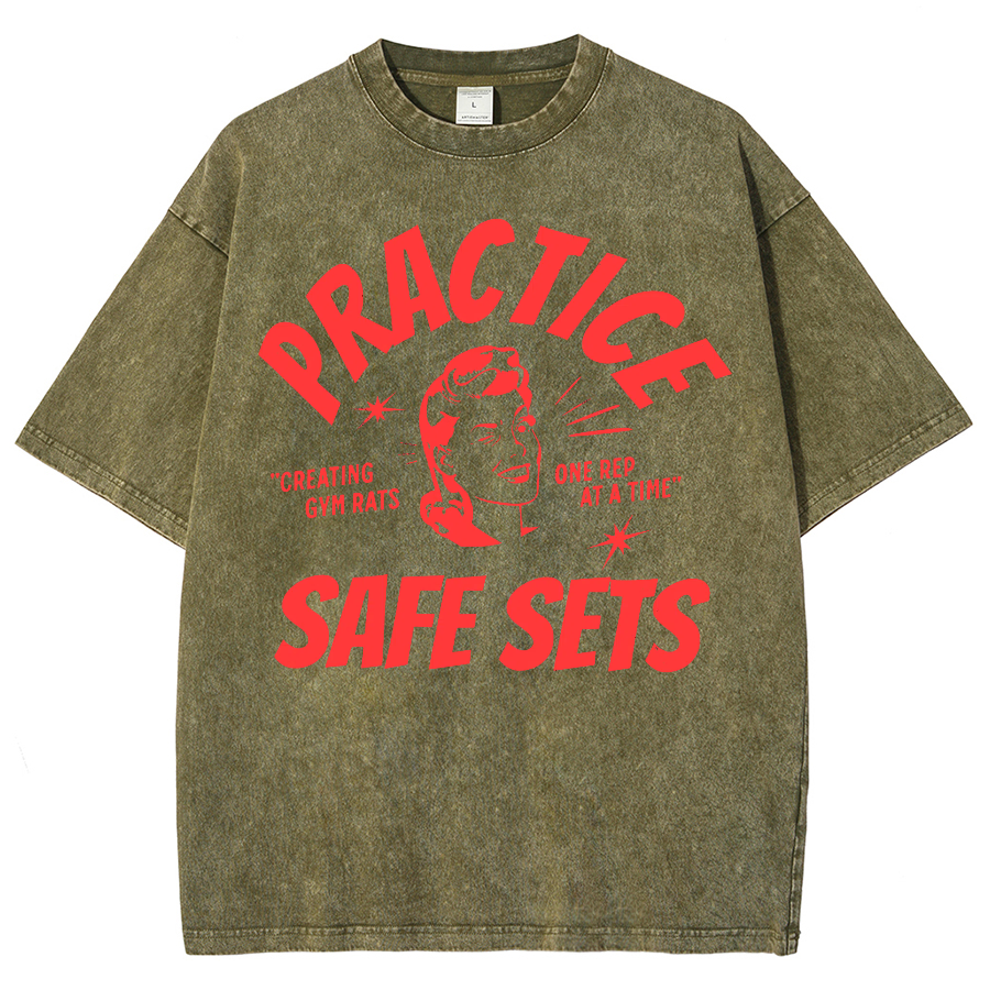 Practice Safe Sets Unisex Fit Washed Oversized T-Shirt-moweekender