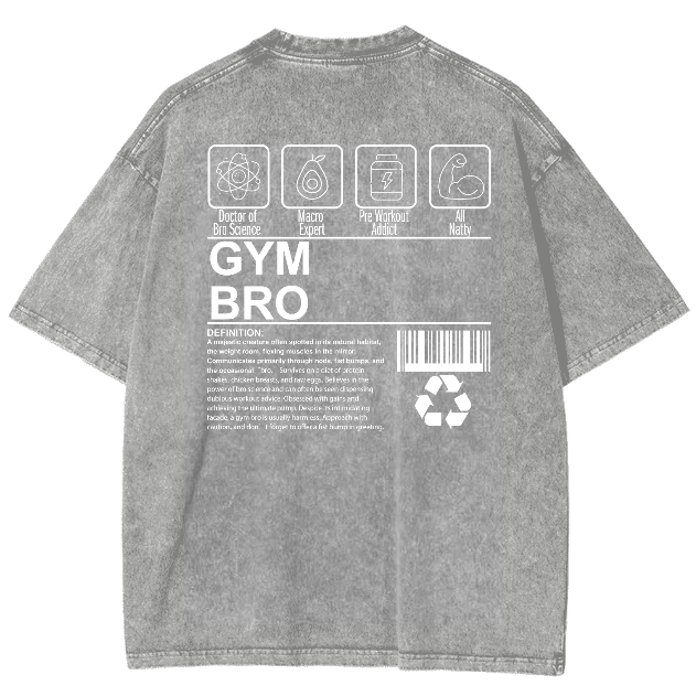 Gym Bro Unisex Fit Washed Oversized T-Shirt-moweekender