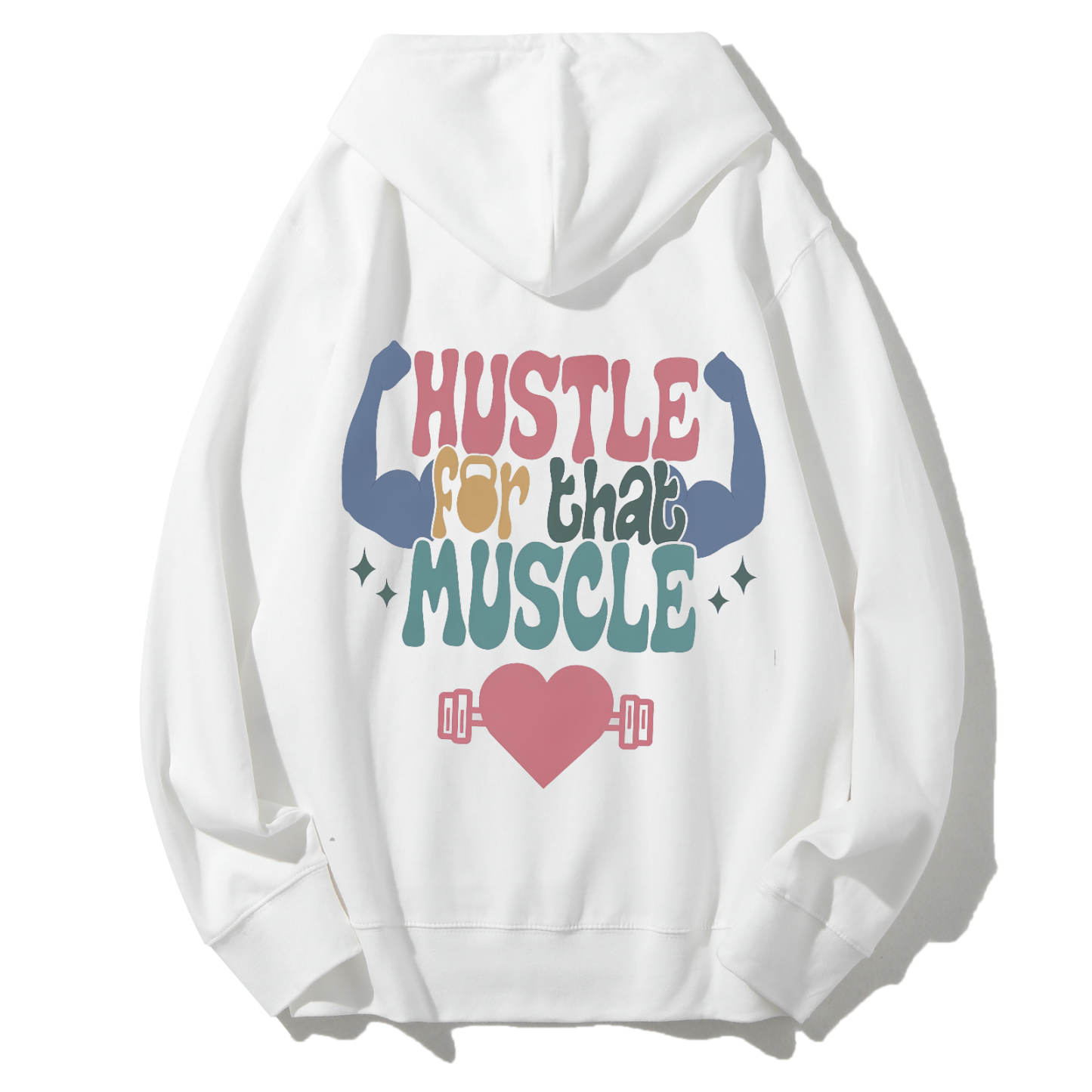 Hustle For That Muscle Solid Color Hoodie-moweekender