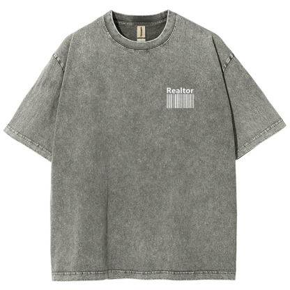 Realtor Vintage Snowflake Washed T-Shirt-moweekender