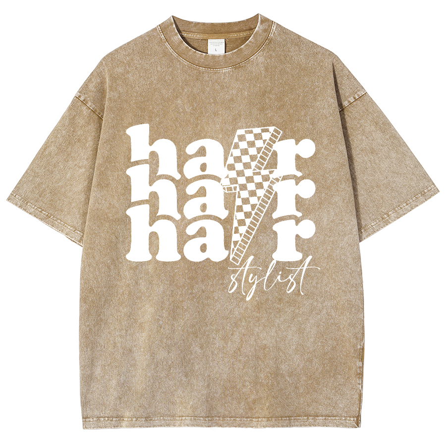 Hair Stylist Unisex Fit Washed T-Shirt-moweekender