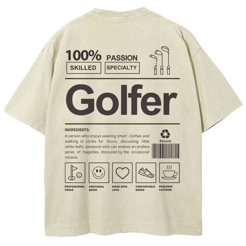 Golfer Unisex Fit Washed T-Shirt-moweekender