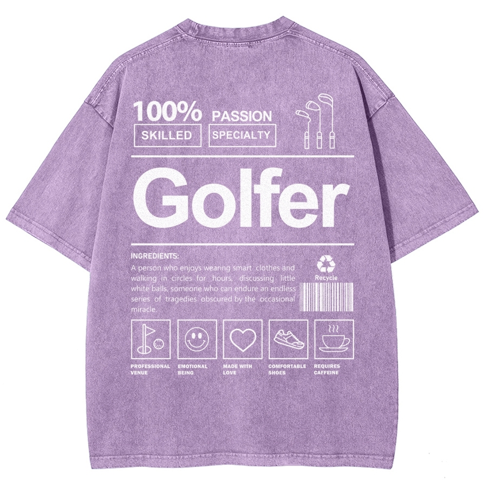 Golfer Unisex Fit Washed T-Shirt-moweekender