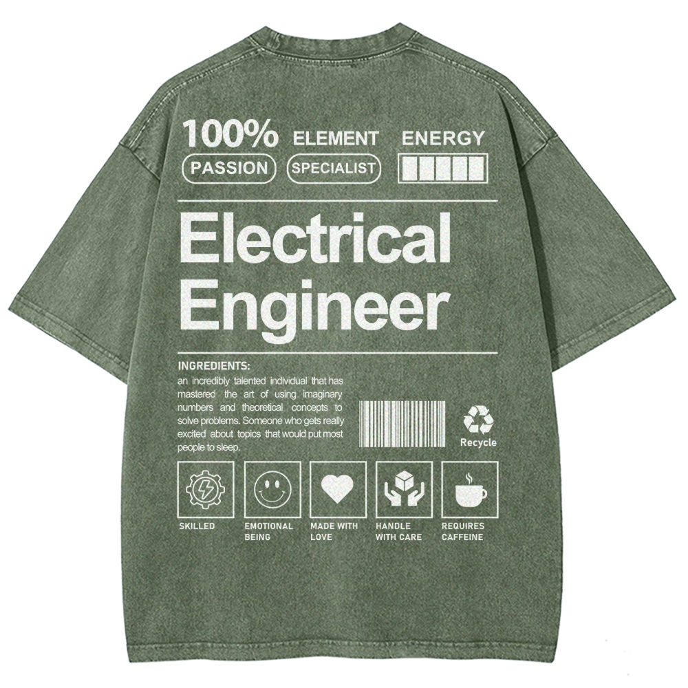 electrical engineer Unisex Fit Washed T-Shirt-moweekender