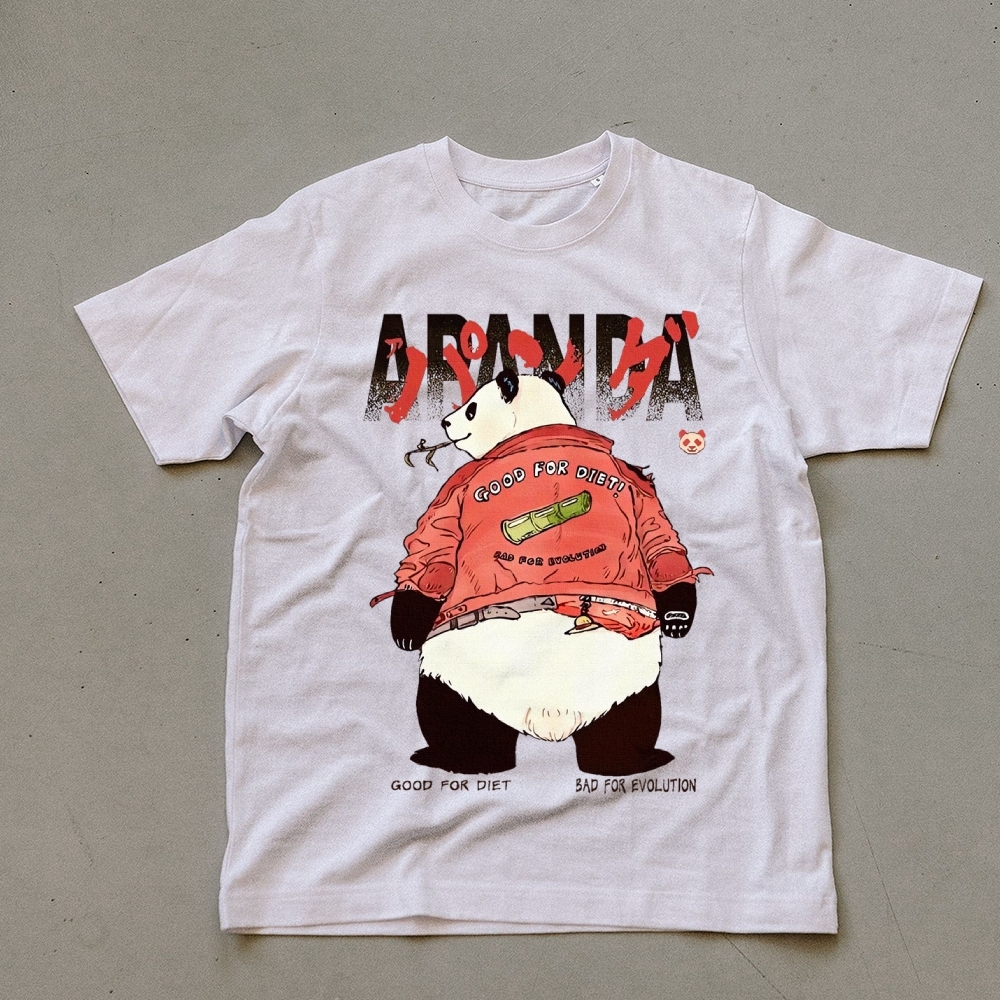 Stylish Panda Printed Unisex Prints T-Shirt-moweekender