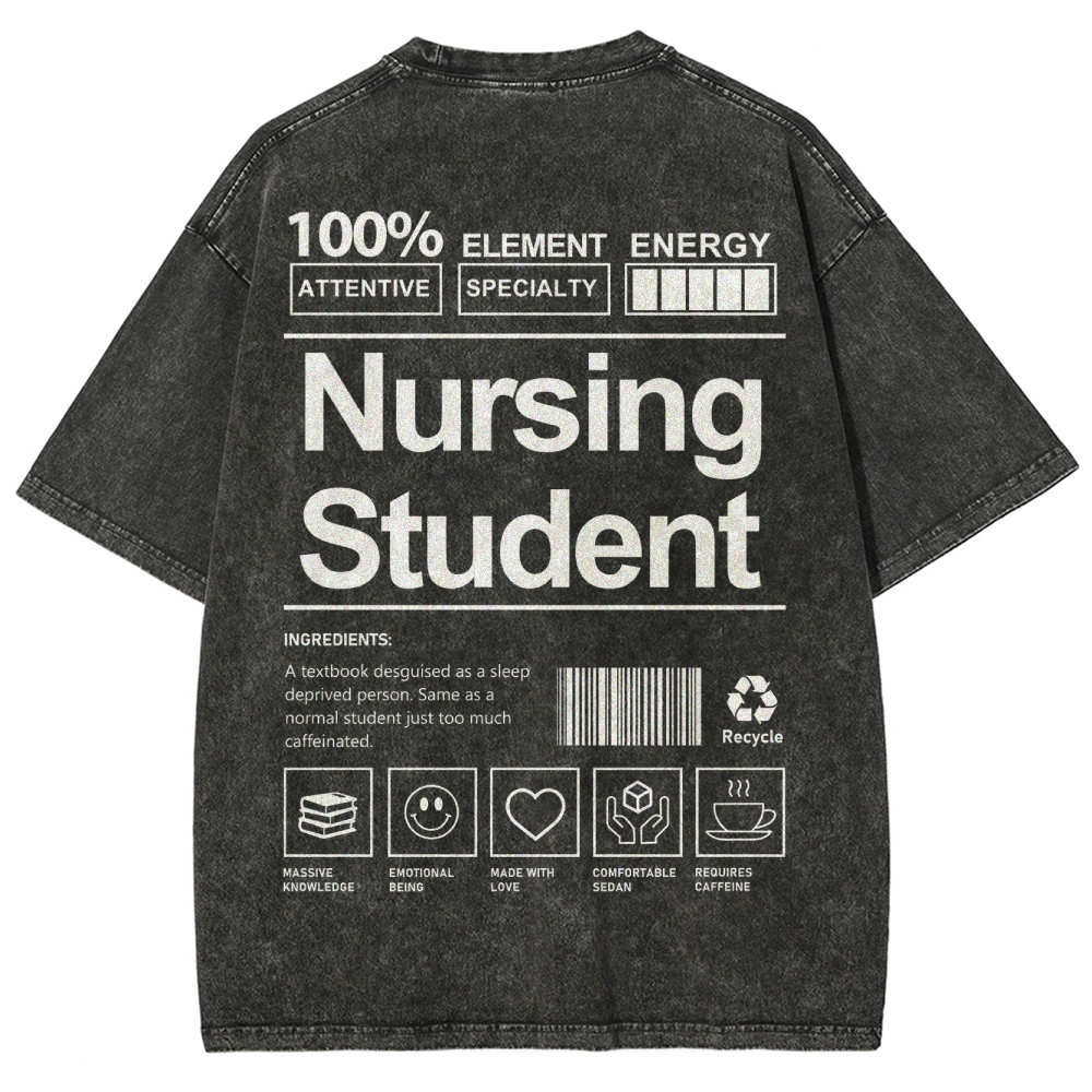 Nursing Student Unisex Fit Washed T-Shirt