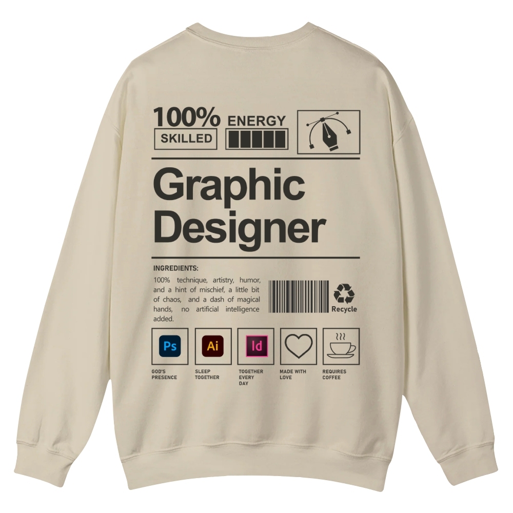 Graphic Designer Printed Crew Neck Sweatshirt-moweekender
