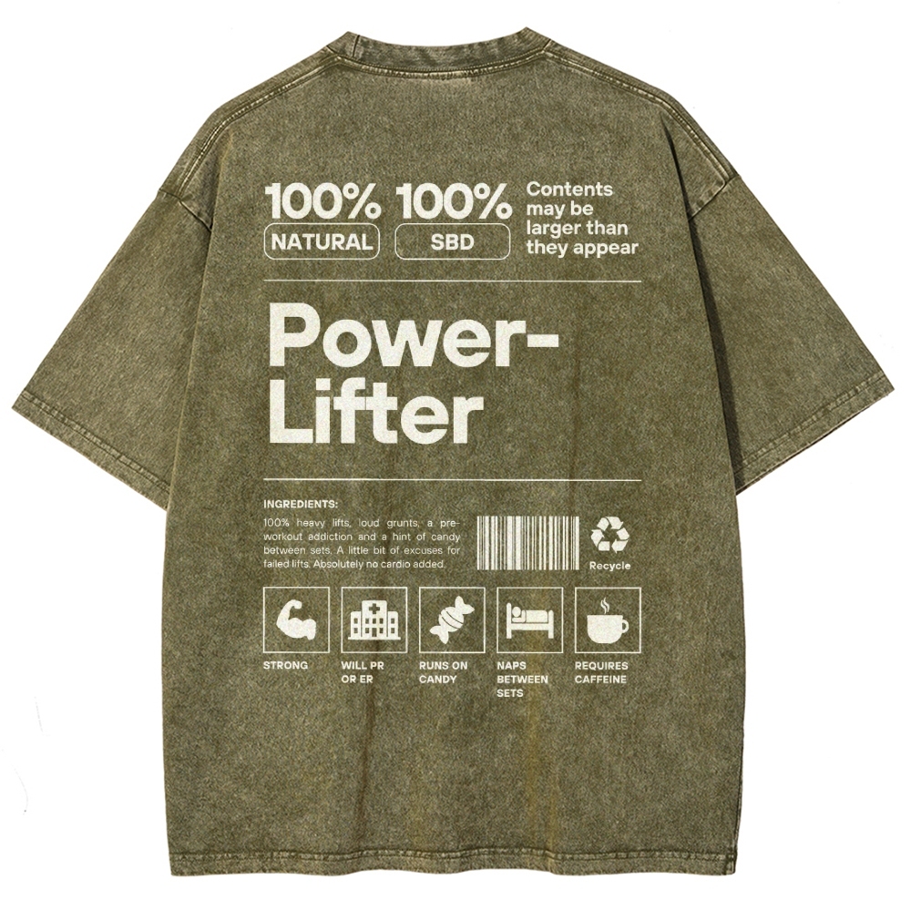 Power Lifter Washed T-shirt-moweekender