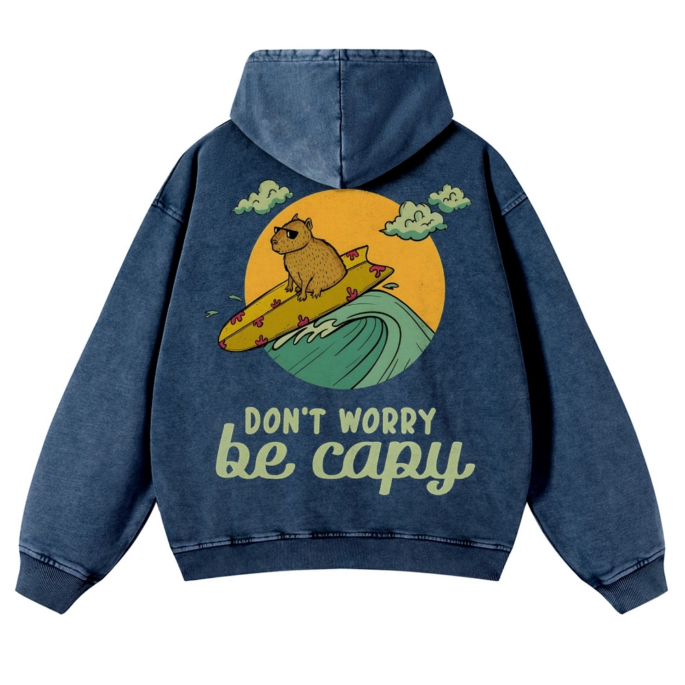 Be Capy Surfing Vintage Washed Hoodie-moweekender