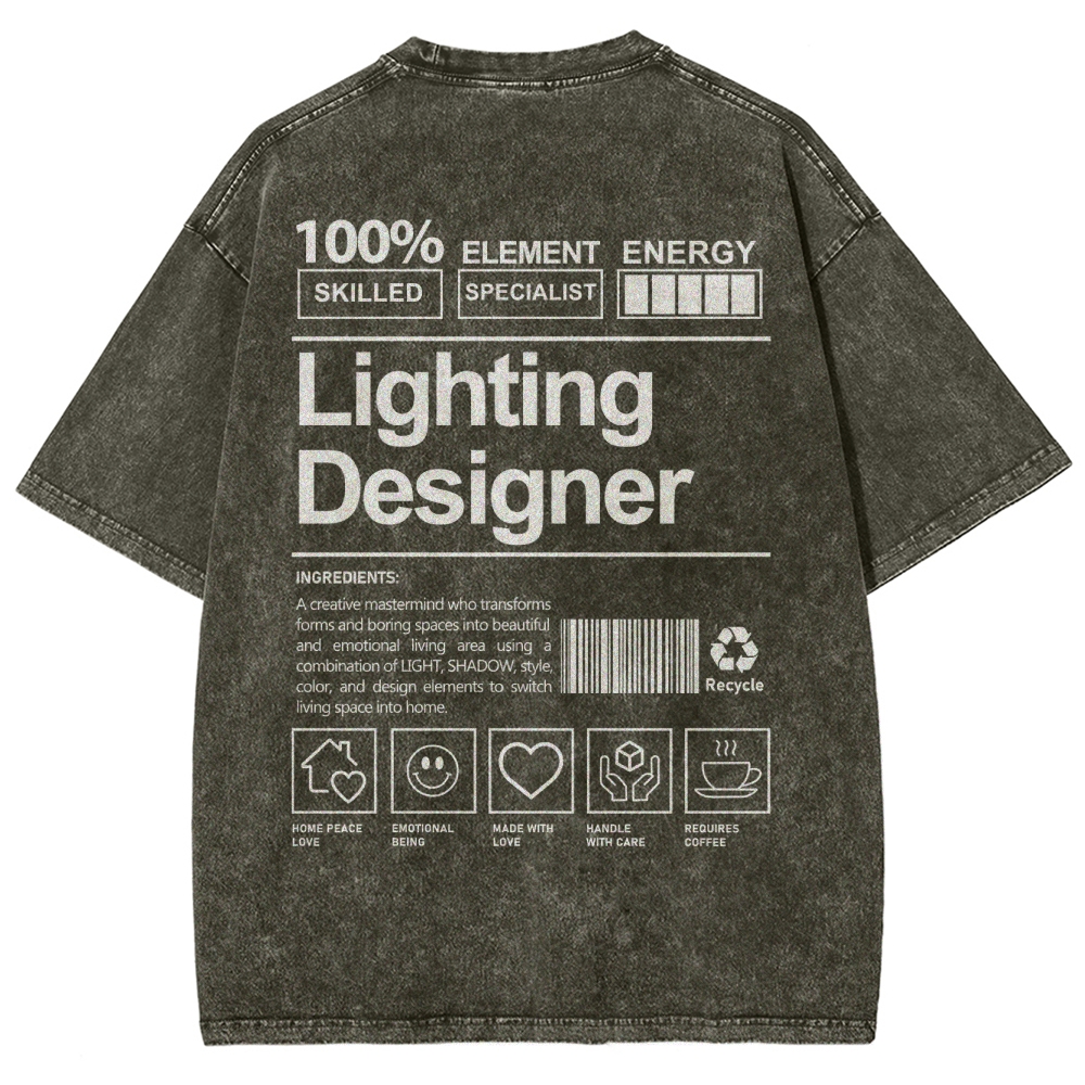 Lighting Designer Unisex Fit Washed T-Shirt-moweekender