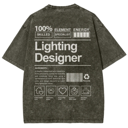 Lighting Designer Unisex Fit Washed T-Shirt-moweekender