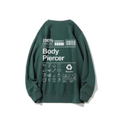 Body Piercer Casual Crewneck Sweatshirt-moweekender