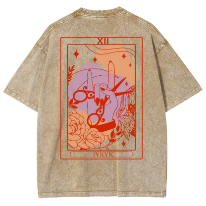 IYKYK Lesbian Sapphic Unisex Fit Washed T-Shirt-moweekender