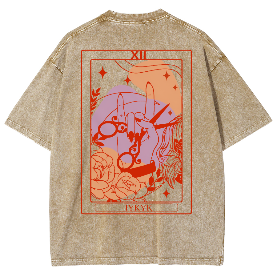 IYKYK Lesbian Sapphic Unisex Fit Washed T-Shirt-moweekender
