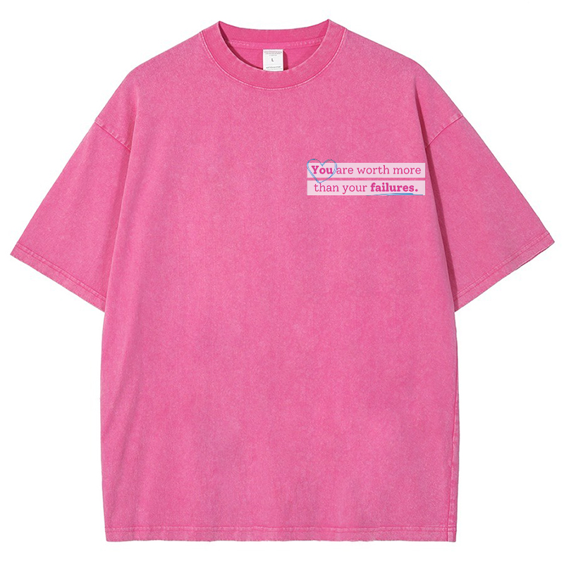 You Are Worth Morethan Your Failures Vintage Snowflake Washed T-Shirt-moweekender