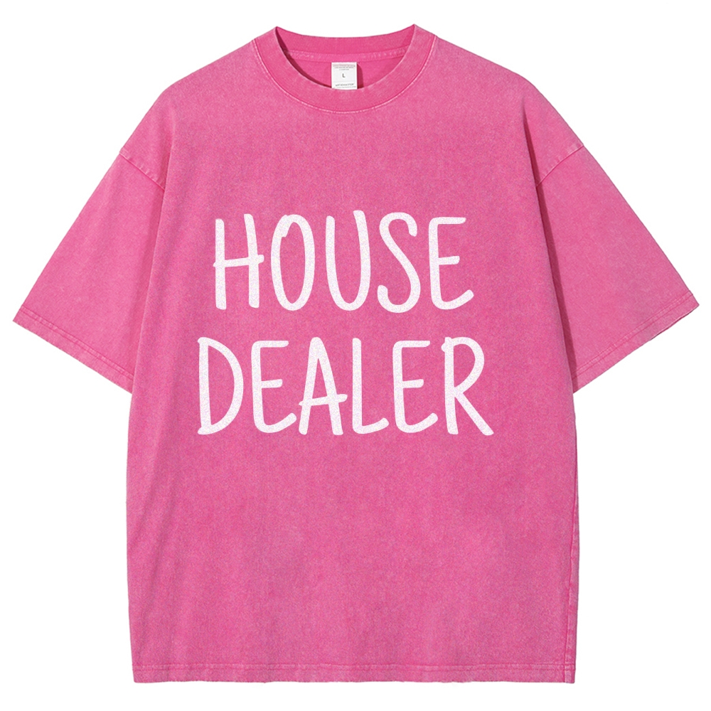 house dealer Unisex Fit Washed T-Shirt-moweekender