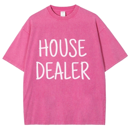 house dealer Unisex Fit Washed T-Shirt-moweekender