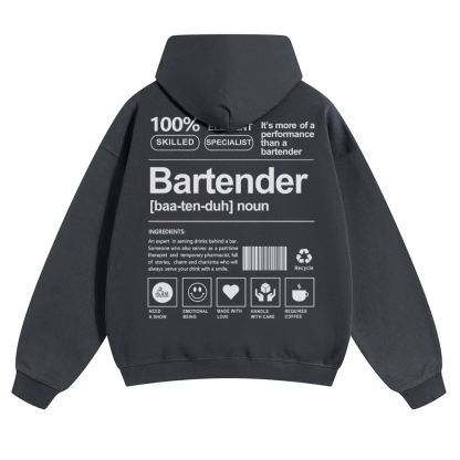 Bartender Unisex Casual Anime Print Hoodie-moweekender