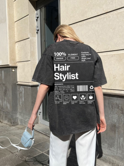Hair Stylist Addcustom Washed T-shirt