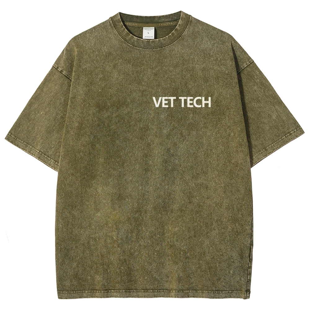 vet tech Unisex Fit Washed T-Shirt-moweekender