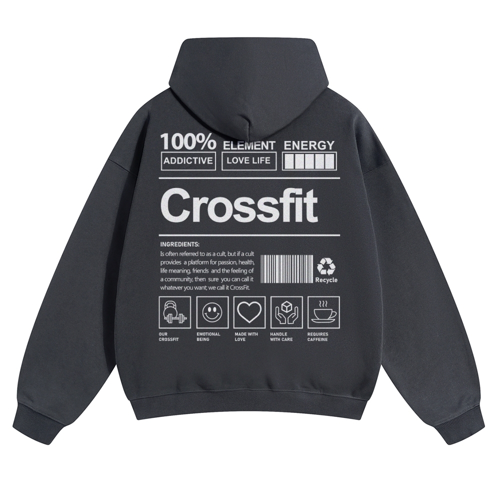 Crossfit Unisex Casual Anime Print Hoodie-moweekender
