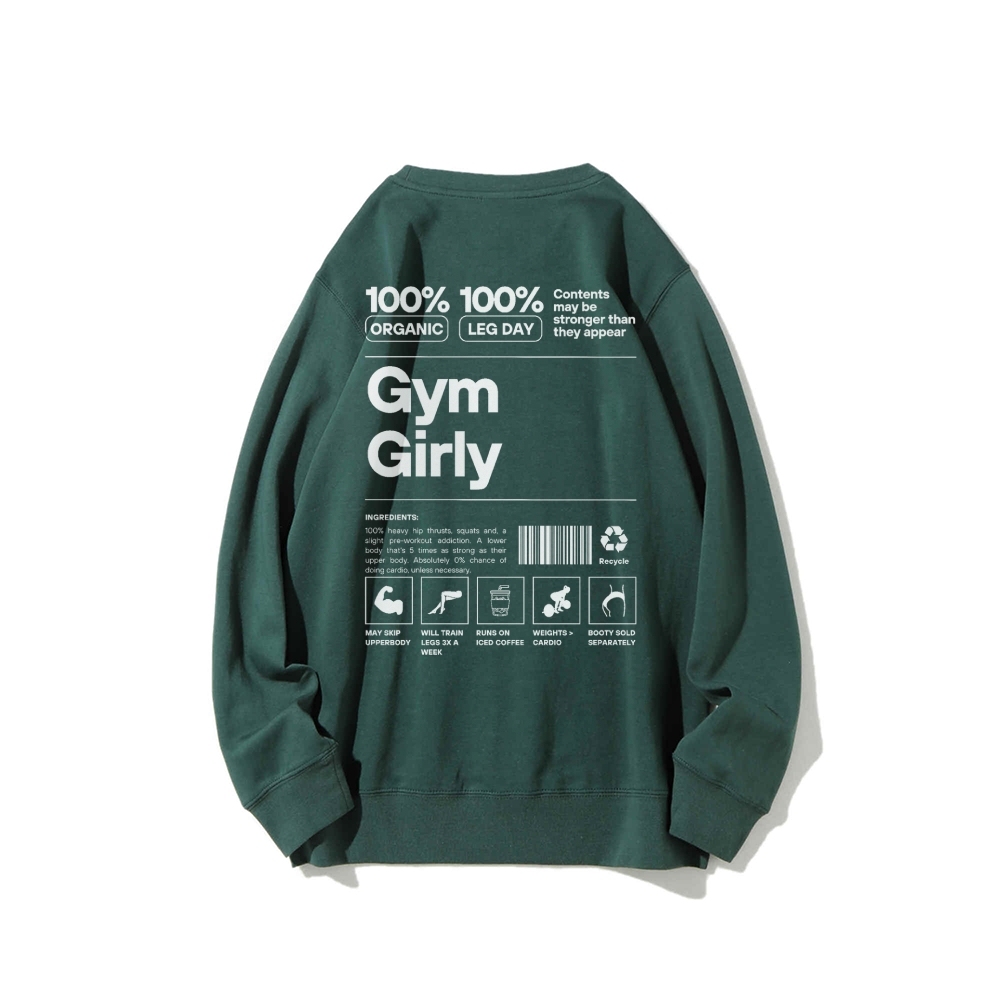 Gym Girl Round Neck Long Sleeved Sweatshirt