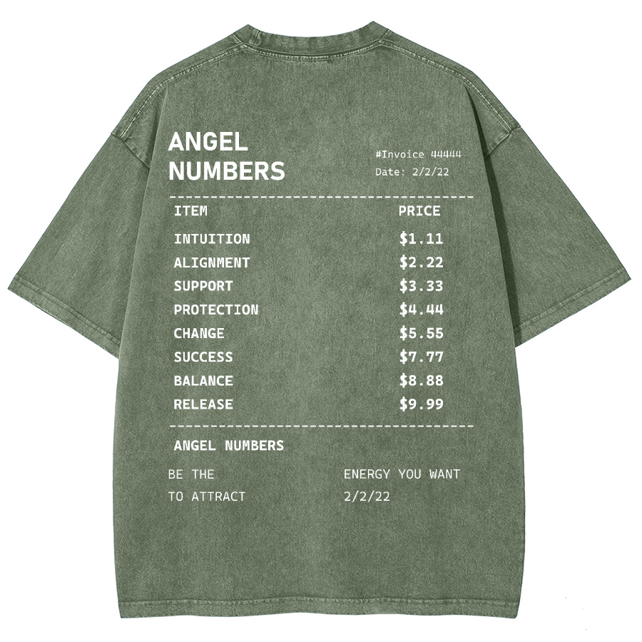 Angel Numbers Unisex Fit Washed T-Shirt-moweekender