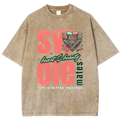 Life Is Better Together Unisex Fit Washed T-Shirt-moweekender