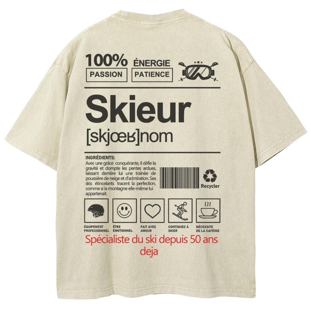 Skieur Unisex Fit Washed T-Shirt-moweekender