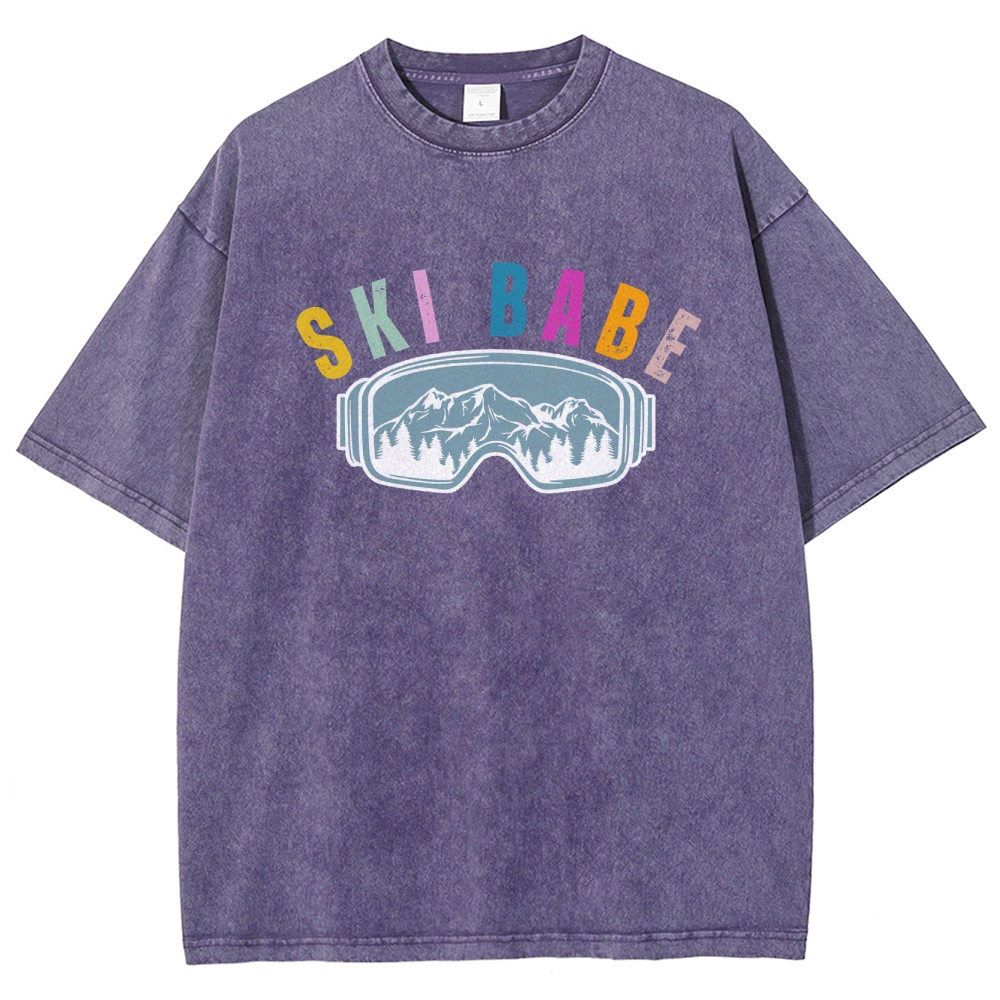 Ski Unisex Fit Washed T-Shirt-moweekender