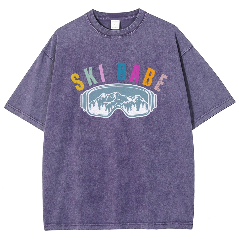 Ski Unisex Fit Washed T-Shirt-moweekender