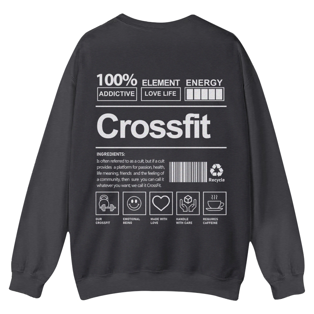 Crossfit Printed Crew Neck Sweatshirt-moweekender