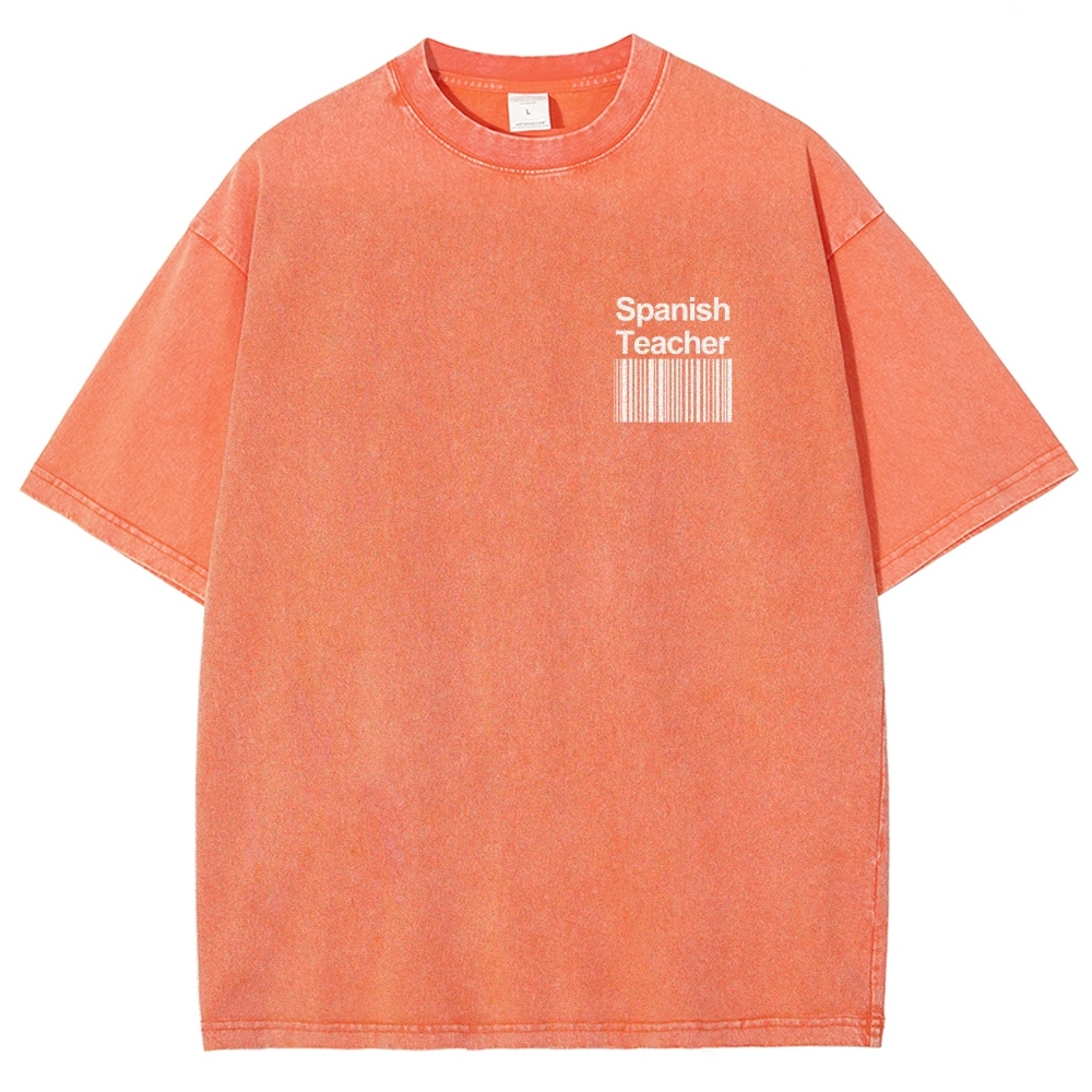 Spanish Teacher Unisex Fit Washed T-Shirt-moweekender