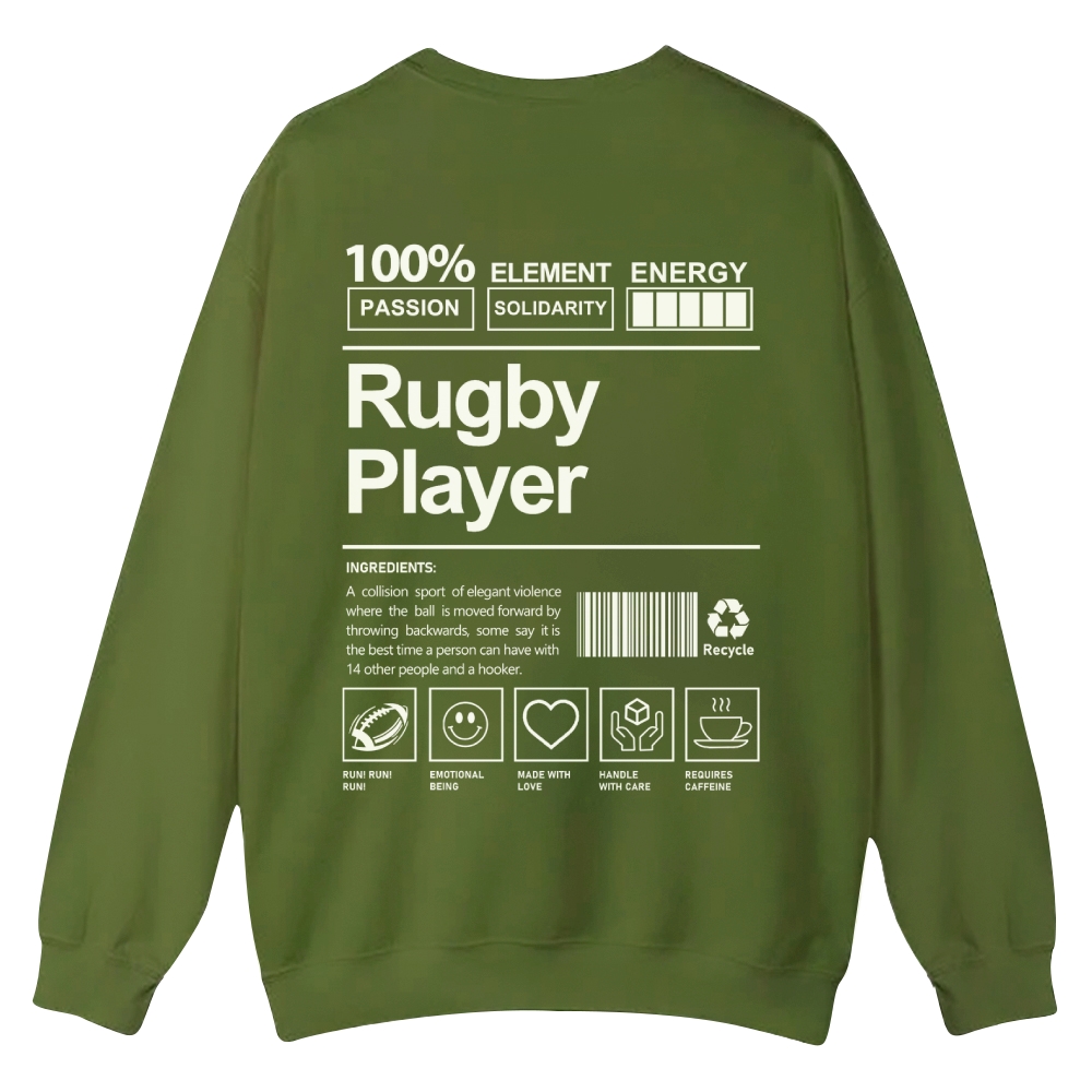Rugby Player Casual Crewneck Sweatshirt-moweekender