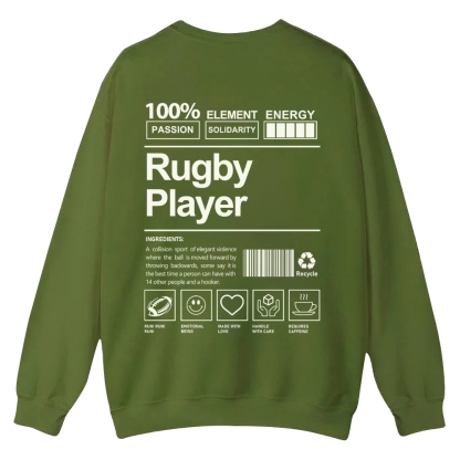 Rugby Player Casual Crewneck Sweatshirt-moweekender