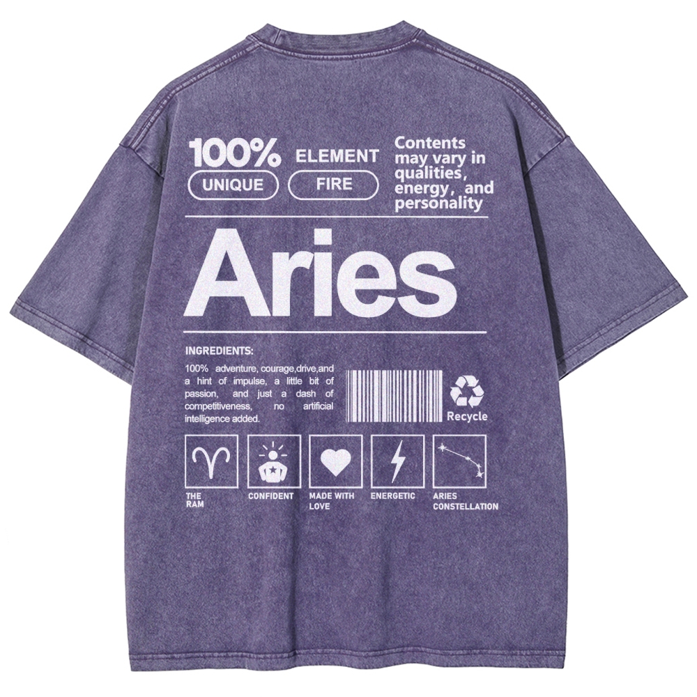 Aries Unisex Fit Washed T-Shirt