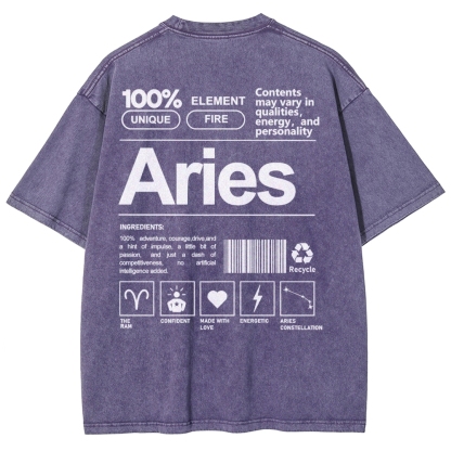 Aries Unisex Fit Washed T-Shirt