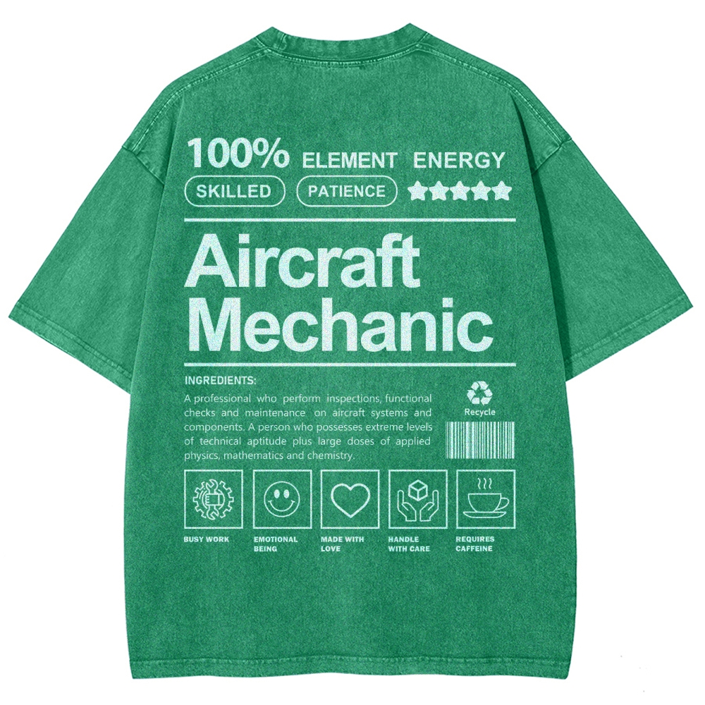 Aircraft Mechanic Unisex Fit Washed T-Shirt-moweekender