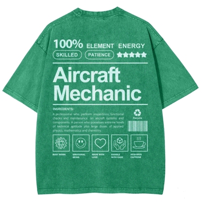 Aircraft Mechanic Unisex Fit Washed T-Shirt-moweekender