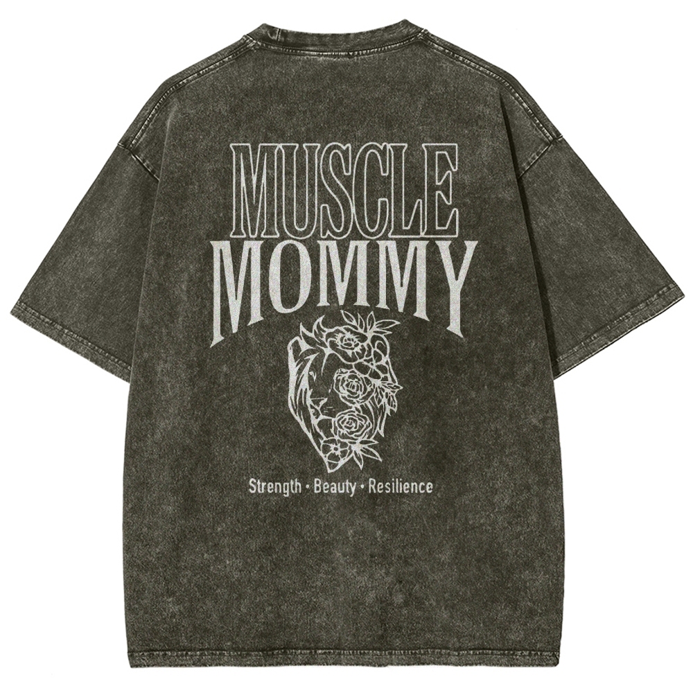 Muscle Mommy Vintage Snowflake Washed T-Shirt-moweekender