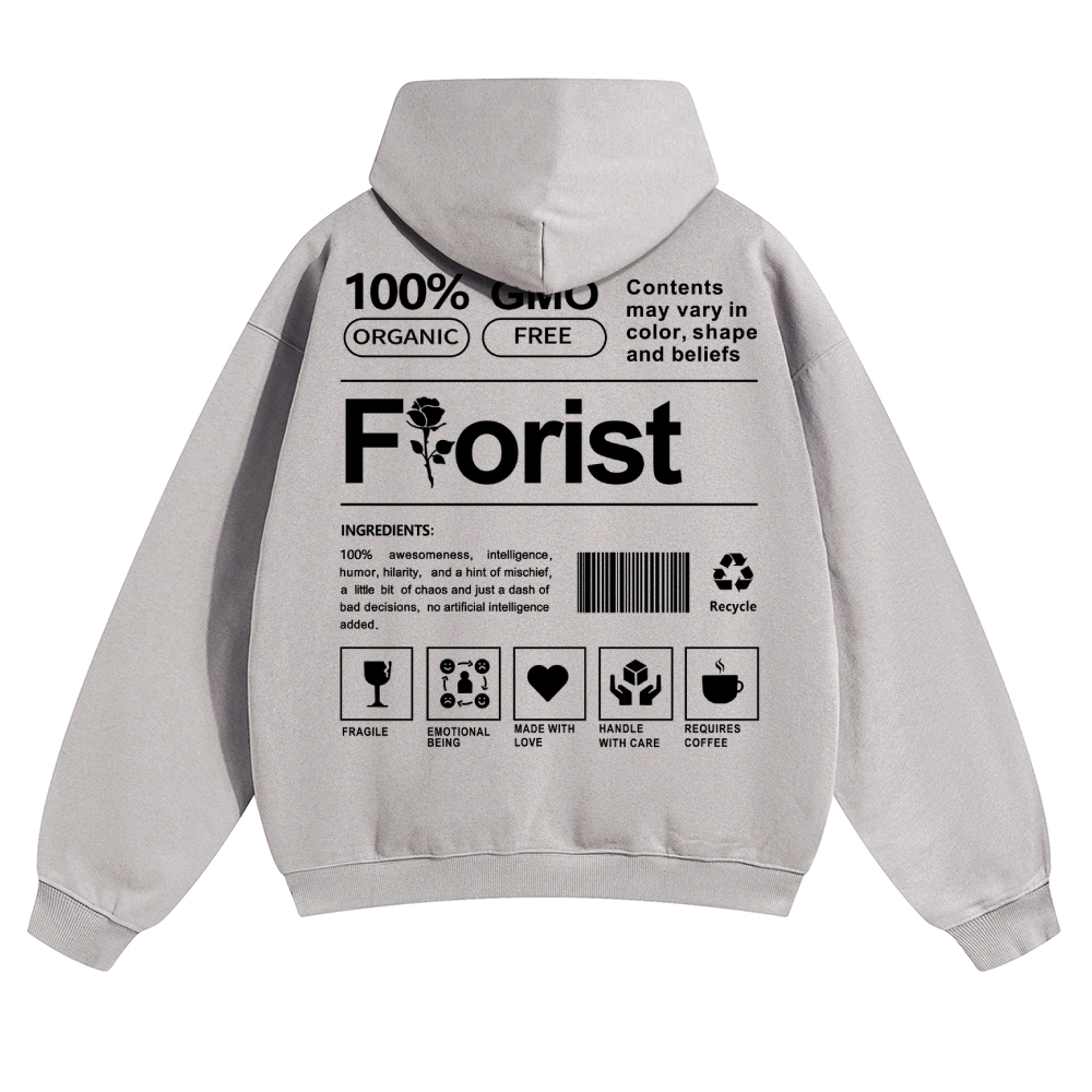 Florist Pattern Unisex Casual Anime Print Hoodie-moweekender