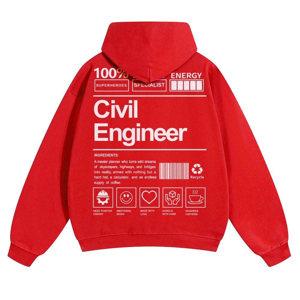 Civil Engineer Unisex Casual Anime Print Hoodie-moweekender