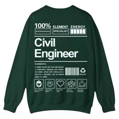 Civil Engineer Pattern Crew Neck Sweatshirt-moweekender
