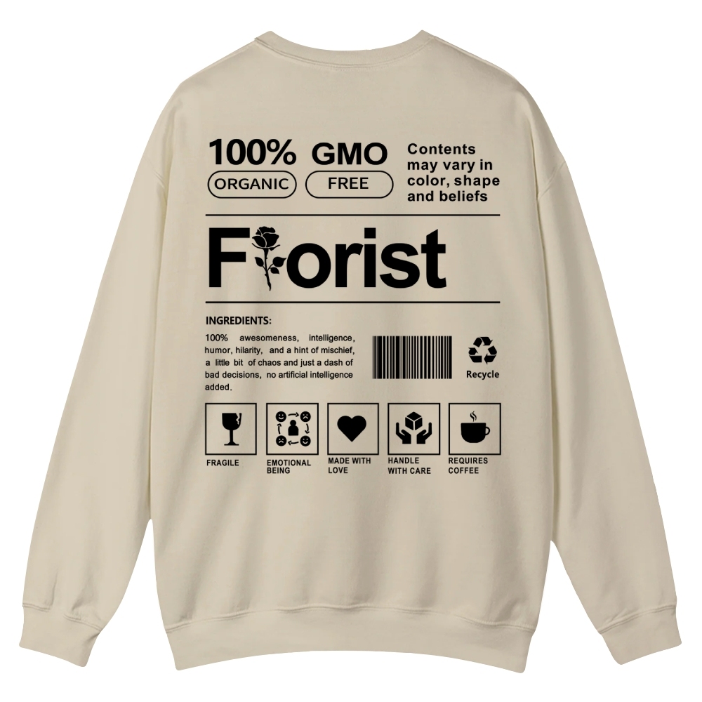 Florist Pattern Crew Neck Sweatshirt-moweekender