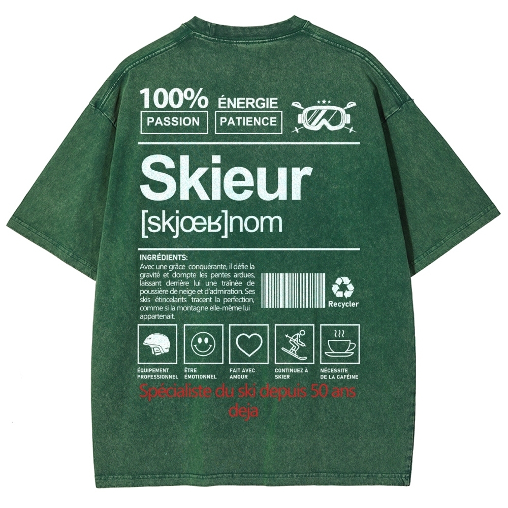 Skieur Unisex Fit Washed T-Shirt-moweekender