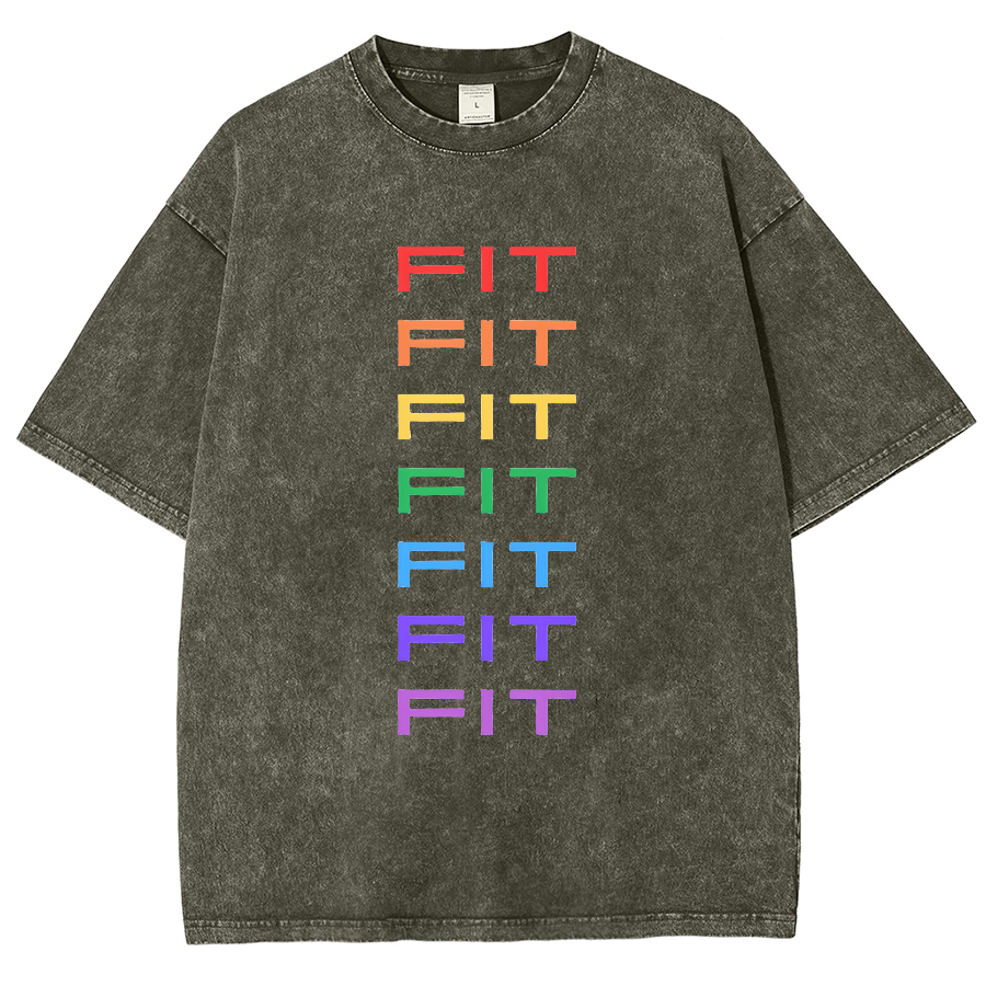 Rainbow Fit Washed Oversized T-Shirt-moweekender