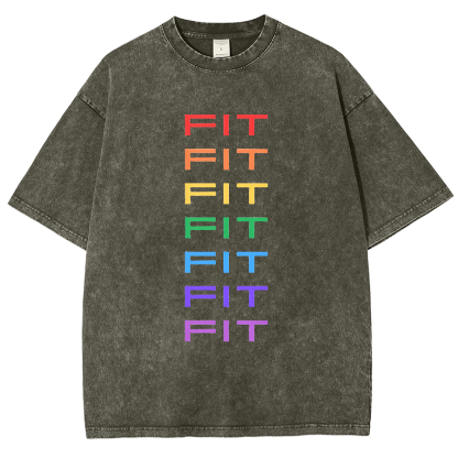 Rainbow Fit Washed Oversized T-Shirt-moweekender